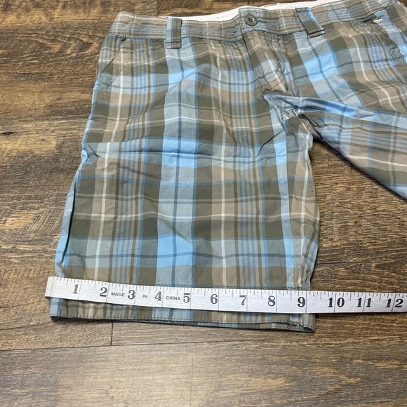 CLEARANCE Vintage Y2K Abercrombie Fitch Womens 0 Tan Blue Plaid Bermuda Shorts - Picture 5 of 8